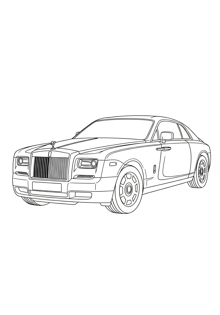 easy cute Rolls Royce coloring pages 1