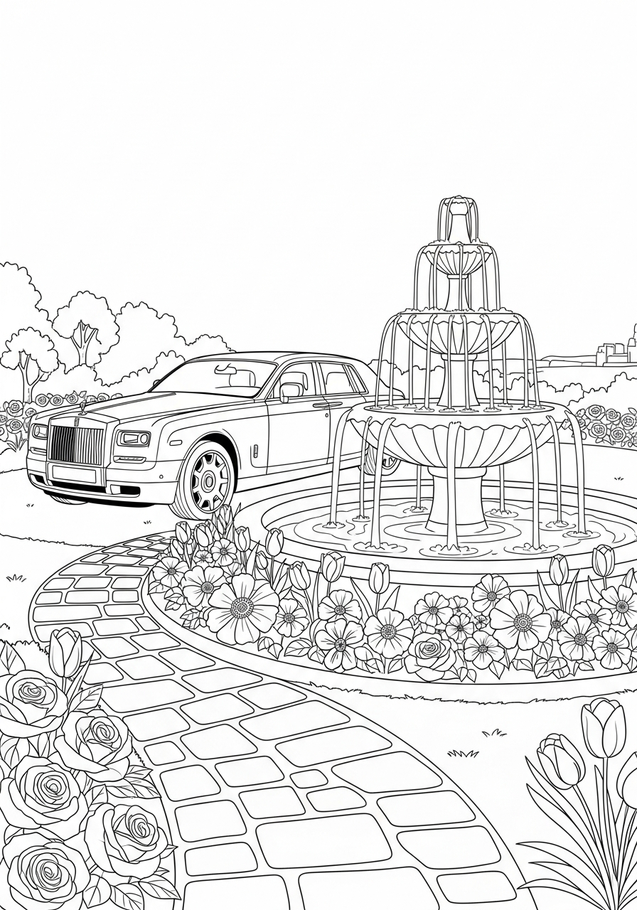 Rolls Royce coloring pages to print 1
