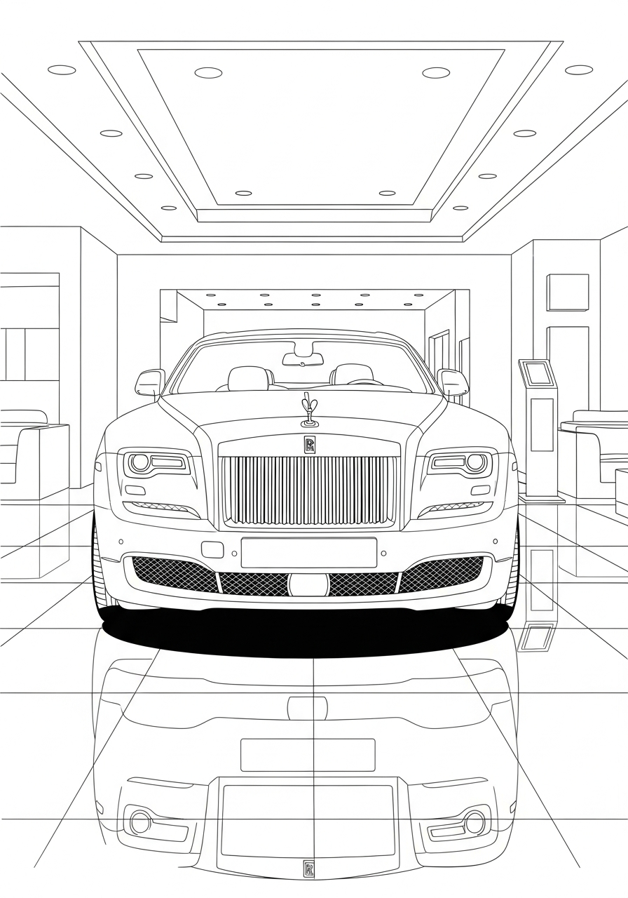 Rolls Royce coloring pages for adults easy
