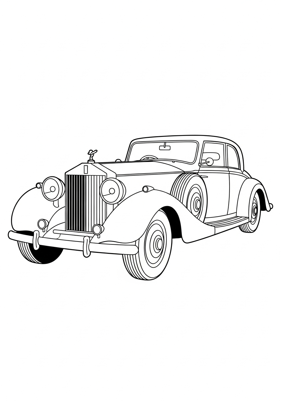 Rolls Royce coloring pages for adults easy 1