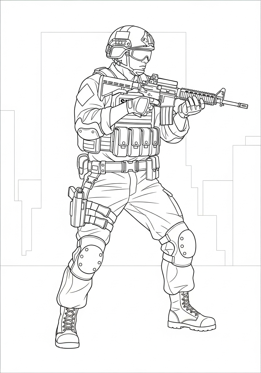 SWAT Police printable coloring pages