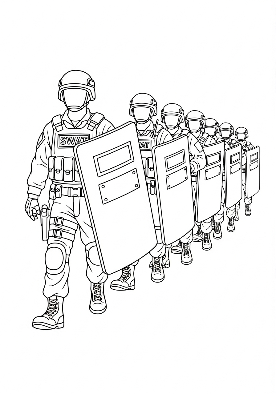 free adult SWAT Police coloring pages