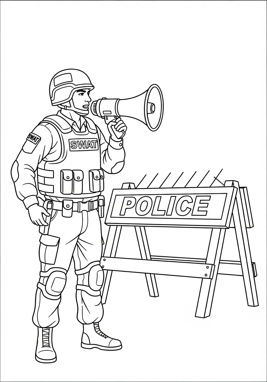 printable SWAT Police coloring pages for adults 1
