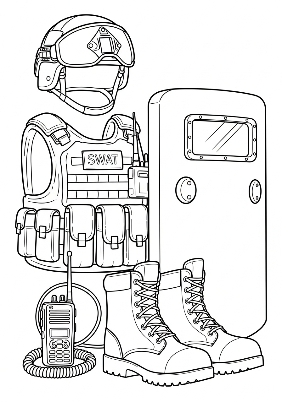 free SWAT Police printable coloring pages 1