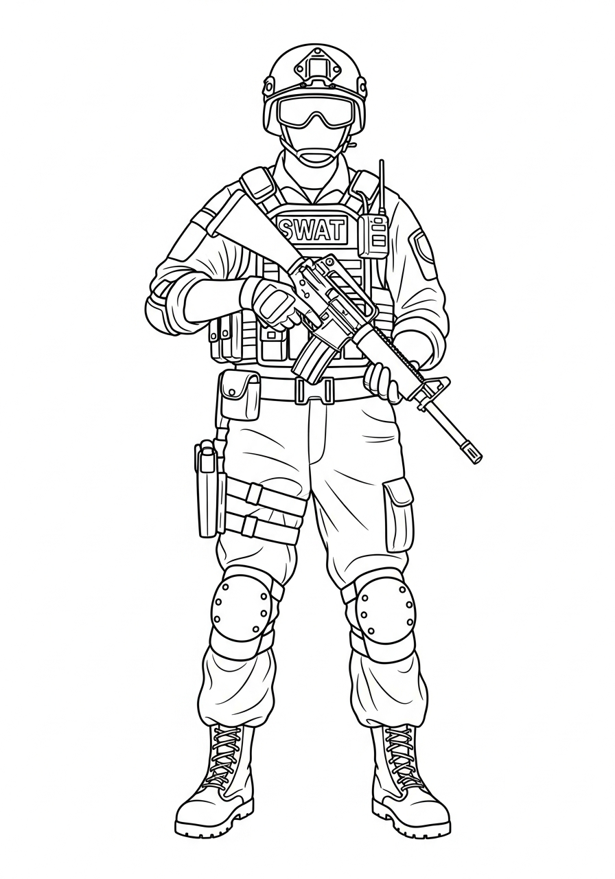 SWAT Police coloring pages free