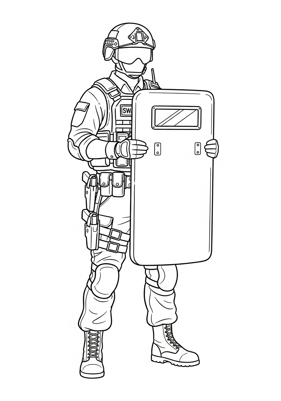 SWAT Police coloring pages pdf 2