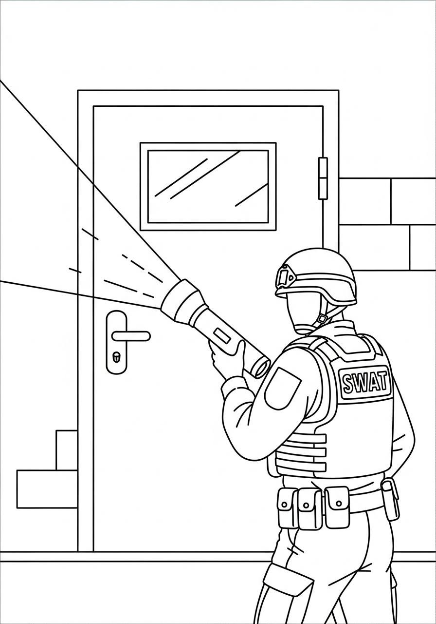 SWAT Police coloring pages printable free
