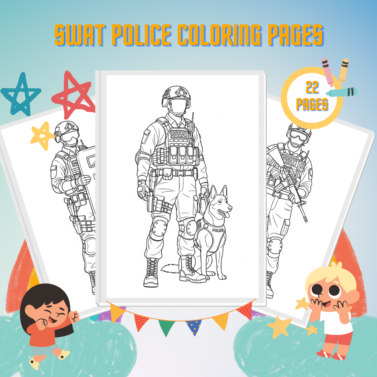 22 SWAT Police Coloring Pages - Free Printables For Kids