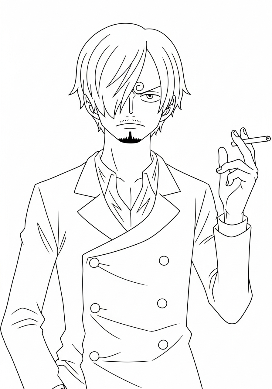 Sanji adult coloring pages
