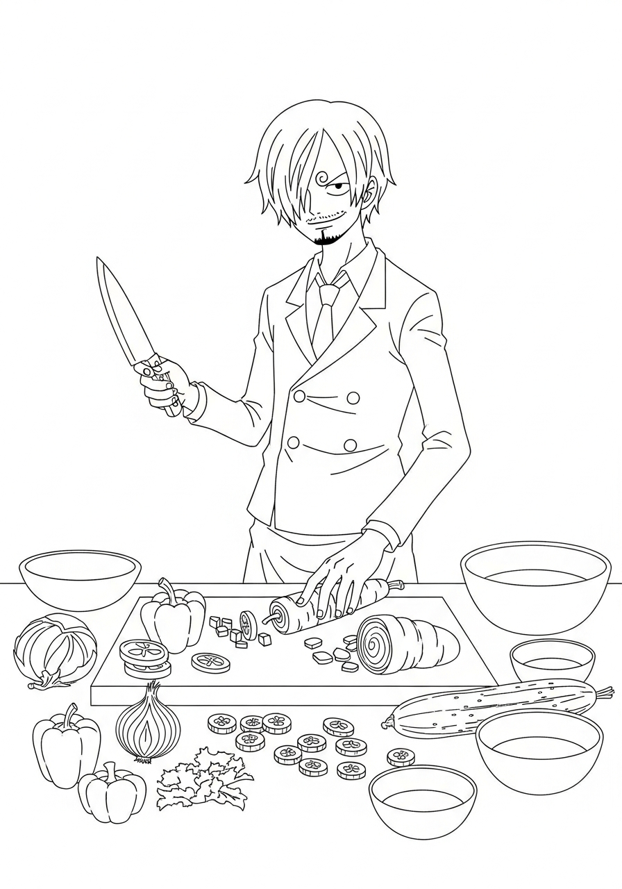 Sanji themed coloring pages