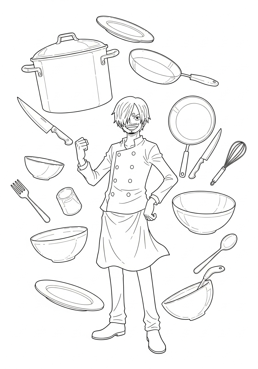 coloring Sanji pages