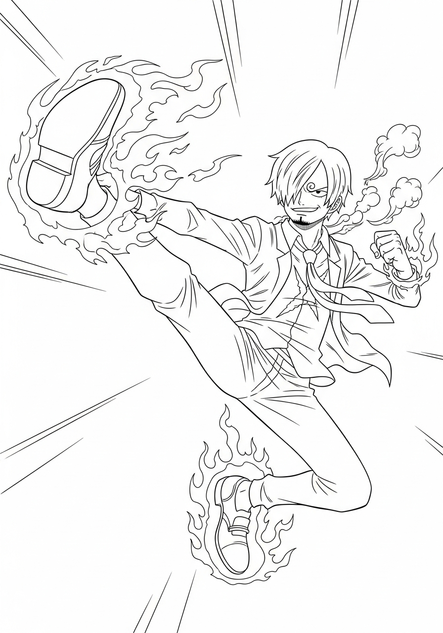 free printable Sanji coloring pages for adults