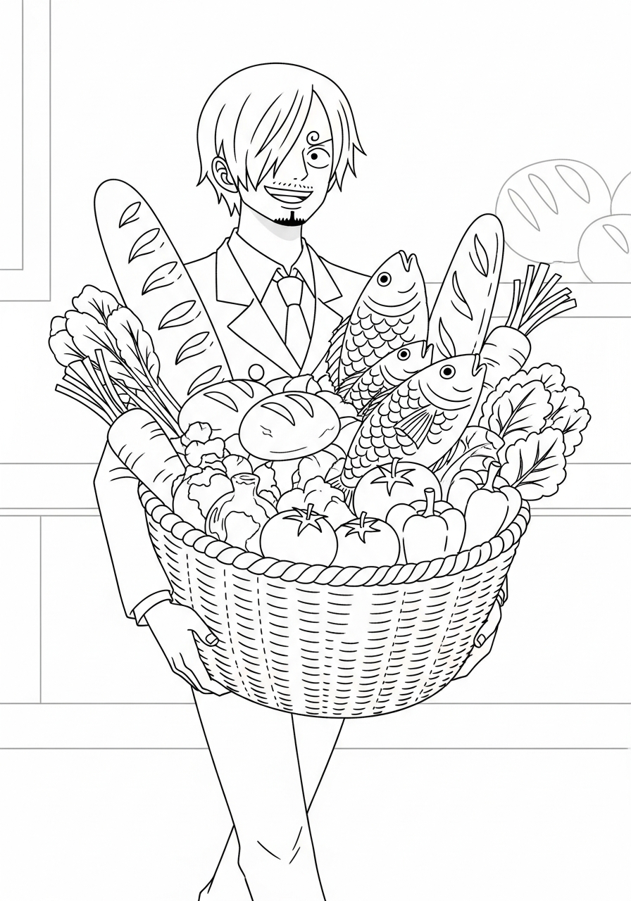 Sanji coloring book pages