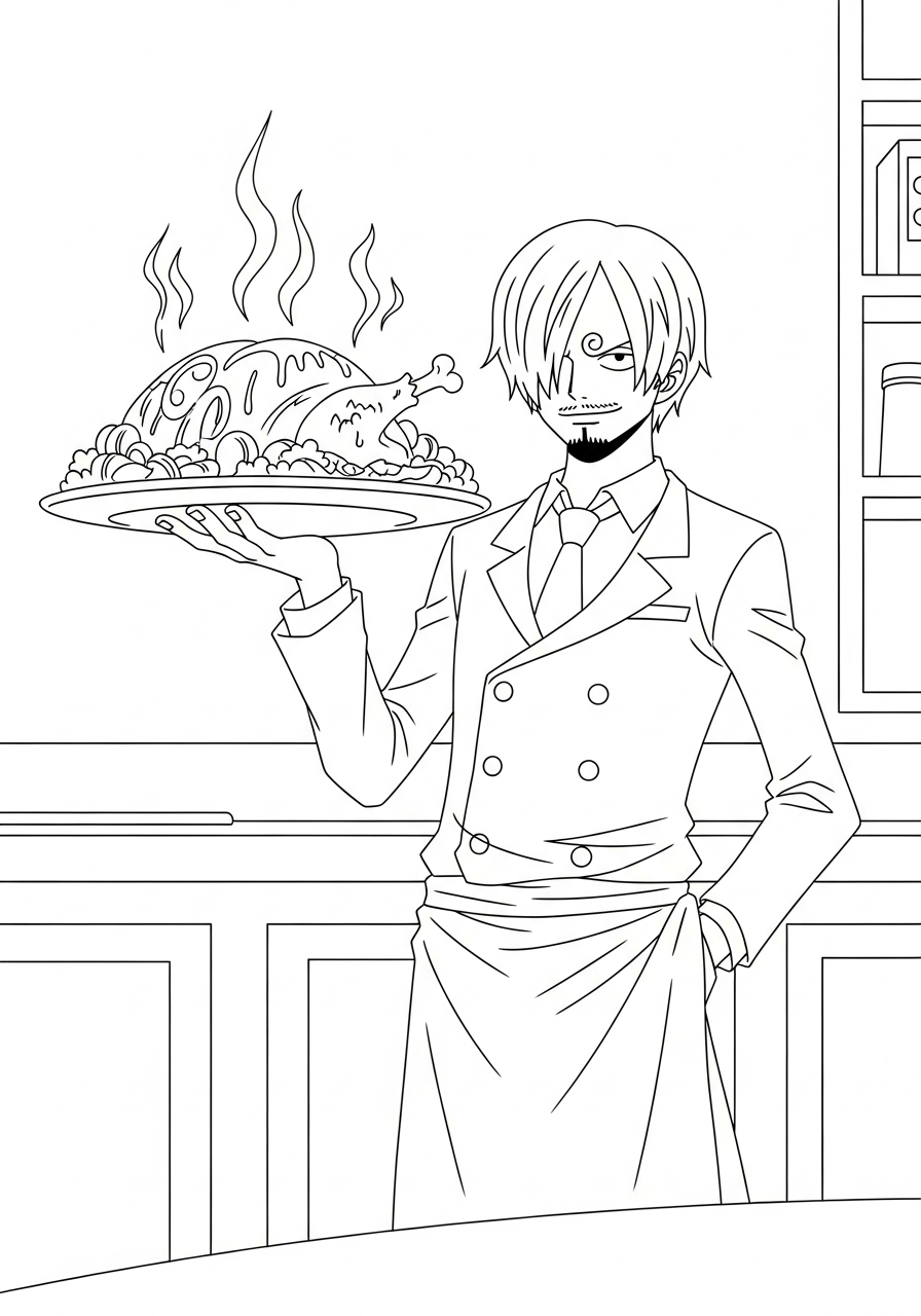 easy Sanji coloring pages