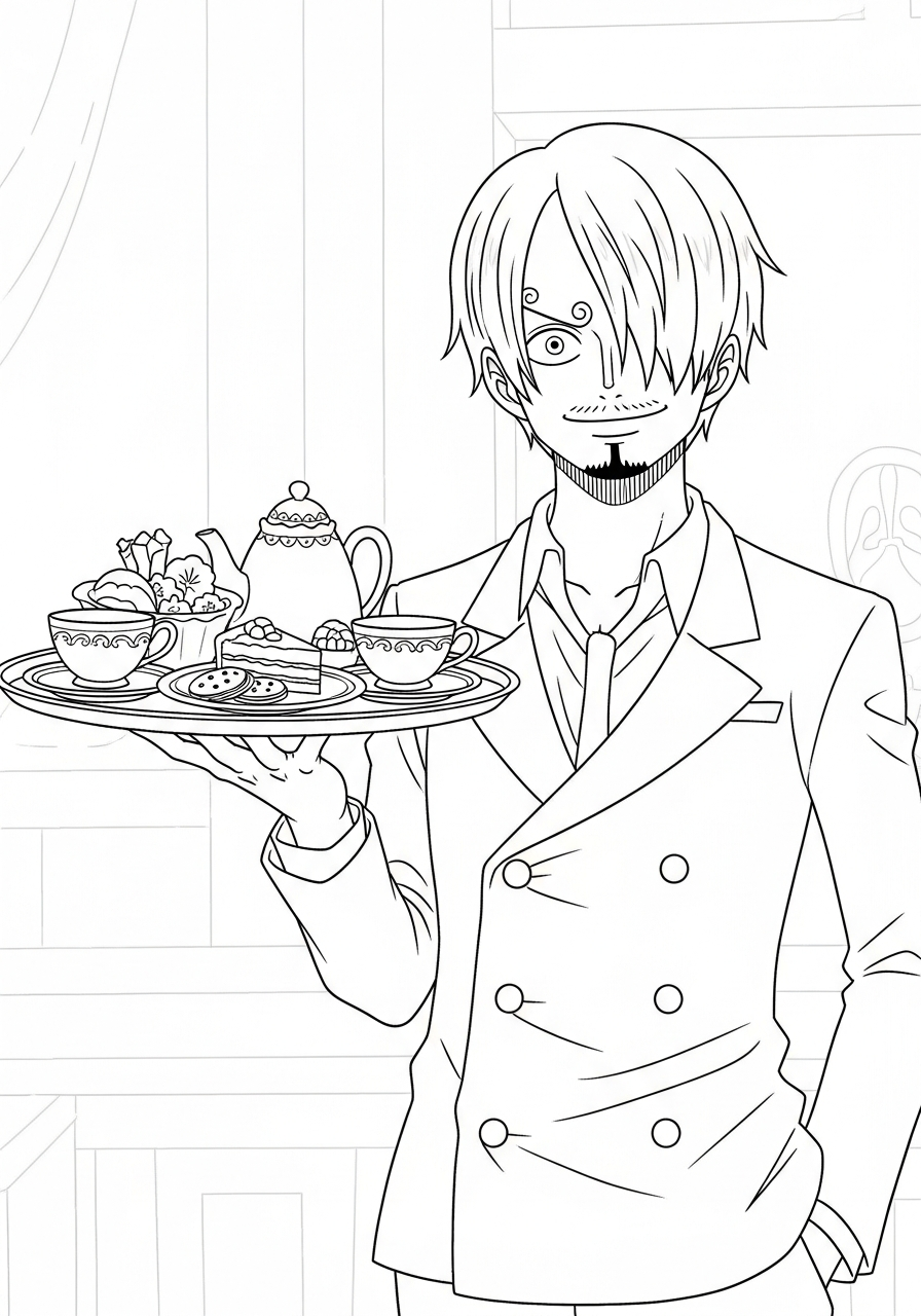 Sanji coloring pages for adults