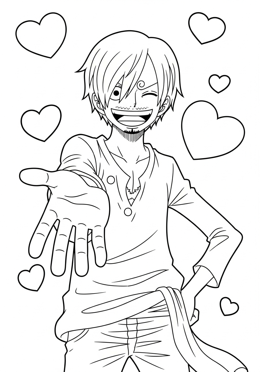 free Sanji coloring pages pdf