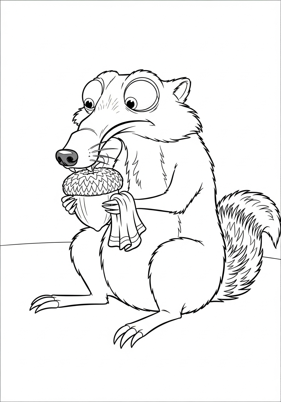 free Scrat printable coloring pages