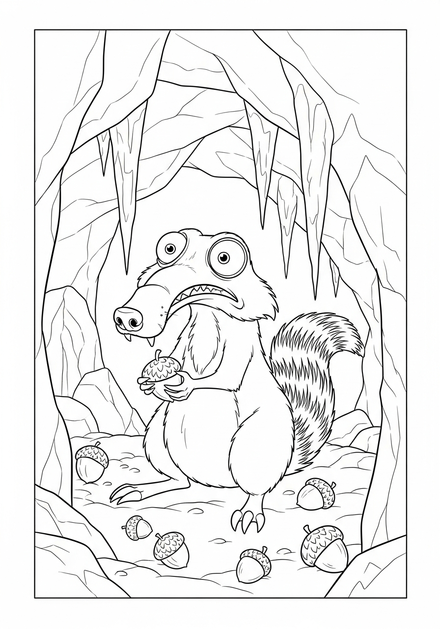 old-fashioned Scrat coloring pages