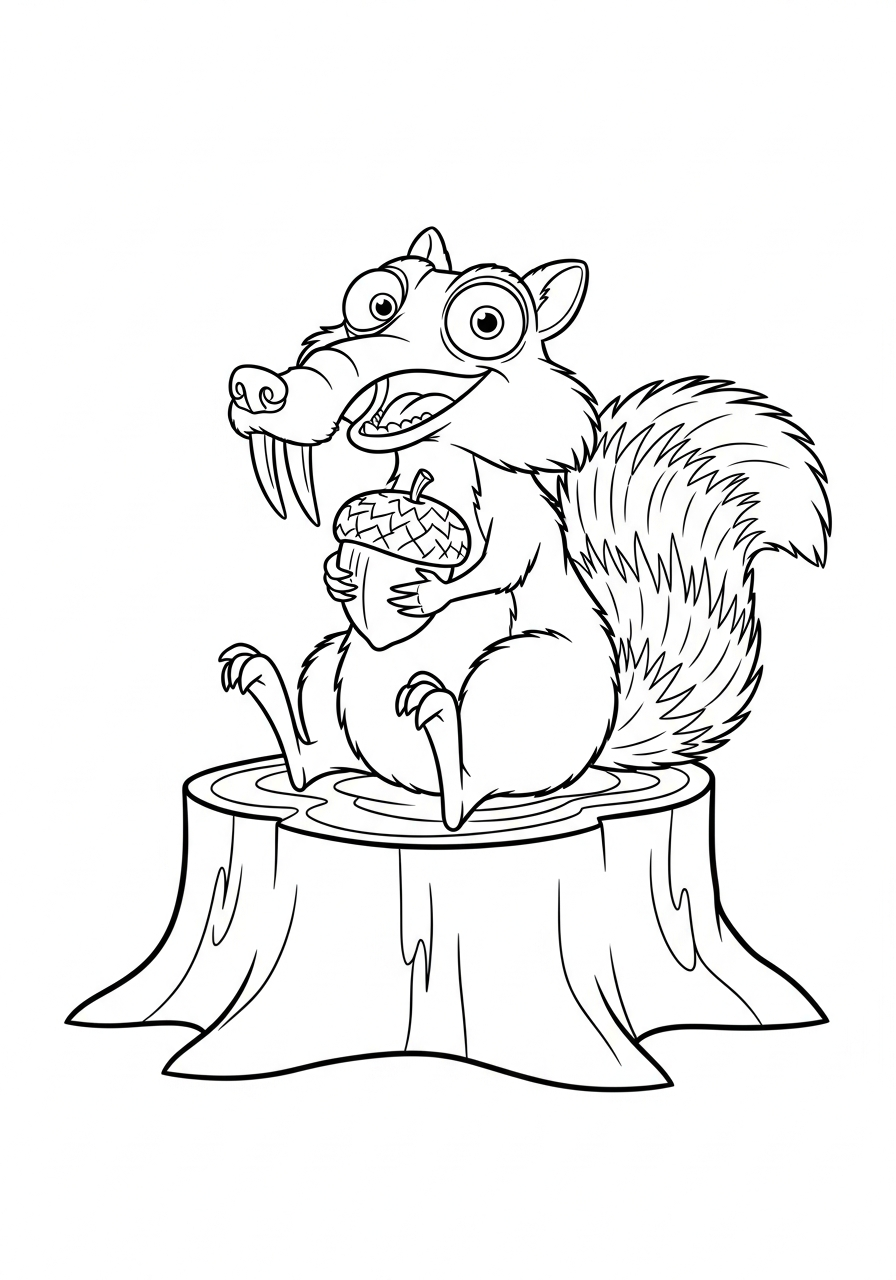 Scrat coloring pages easy