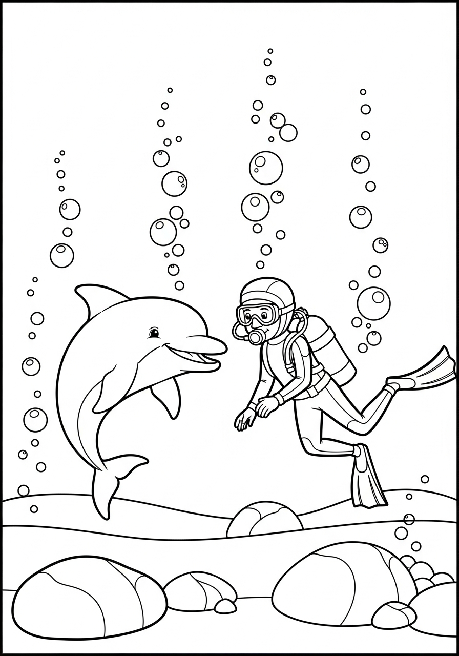 merry Scuba Diving coloring pages