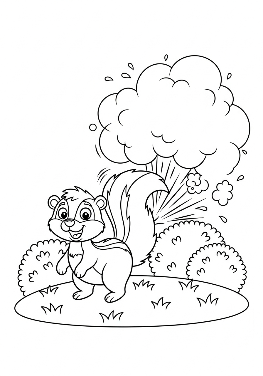Skunk decorations coloring pages 1
