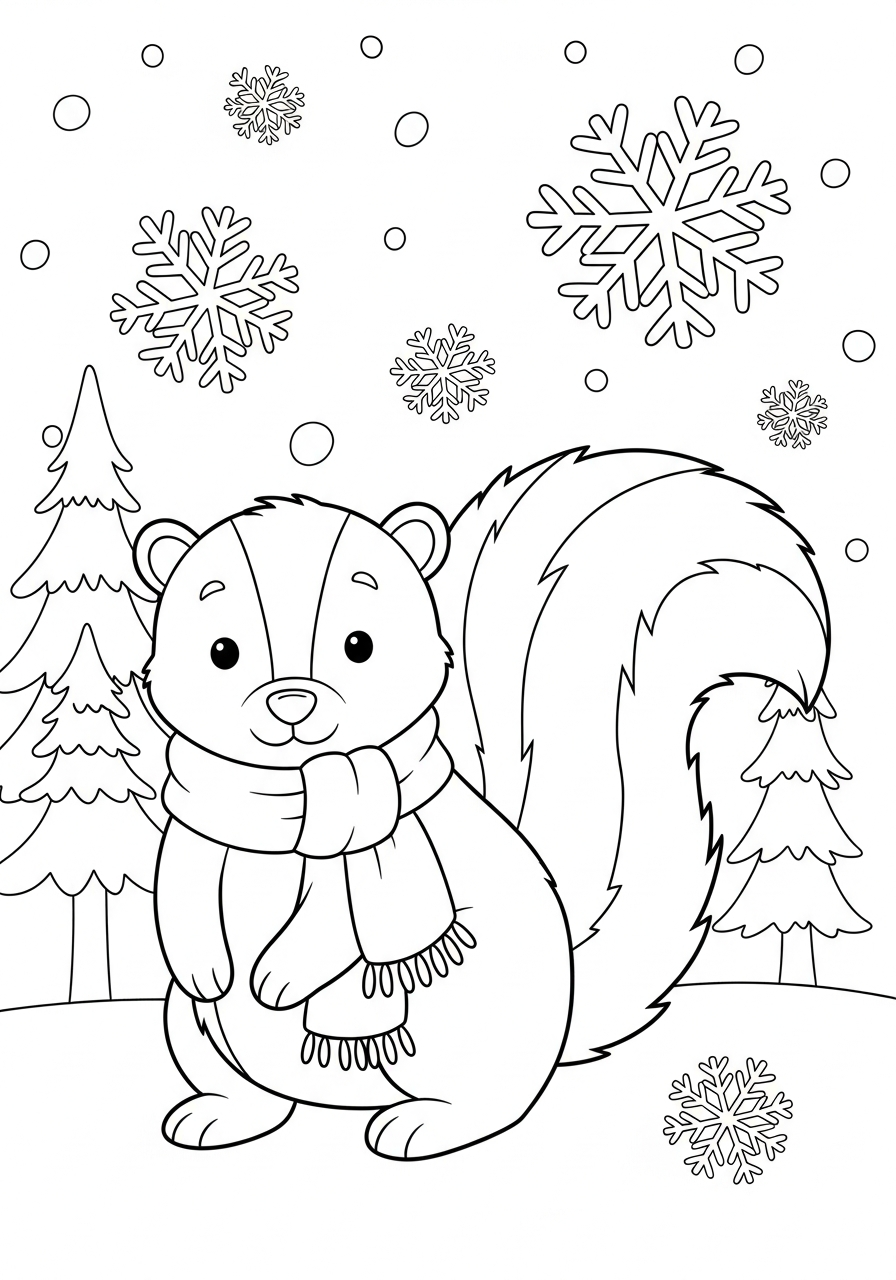 Skunk cards coloring pages