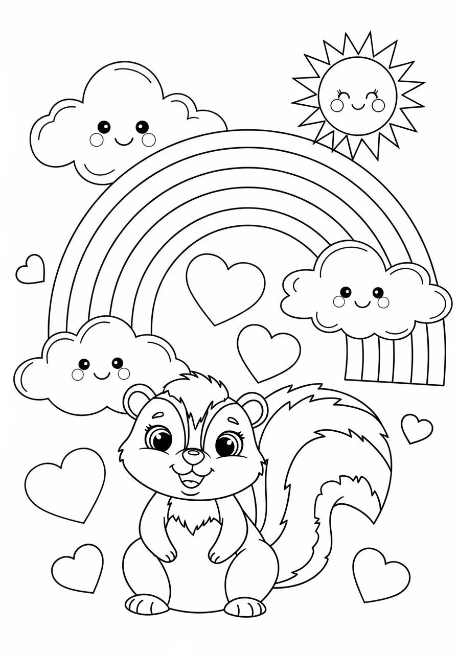 preschool Skunk coloring pages