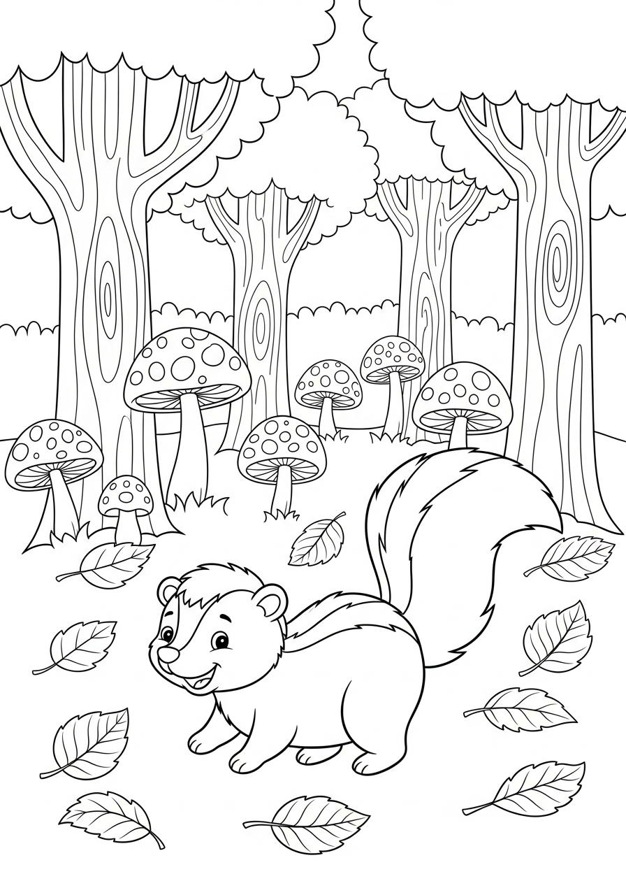 cute coloring pages Skunk