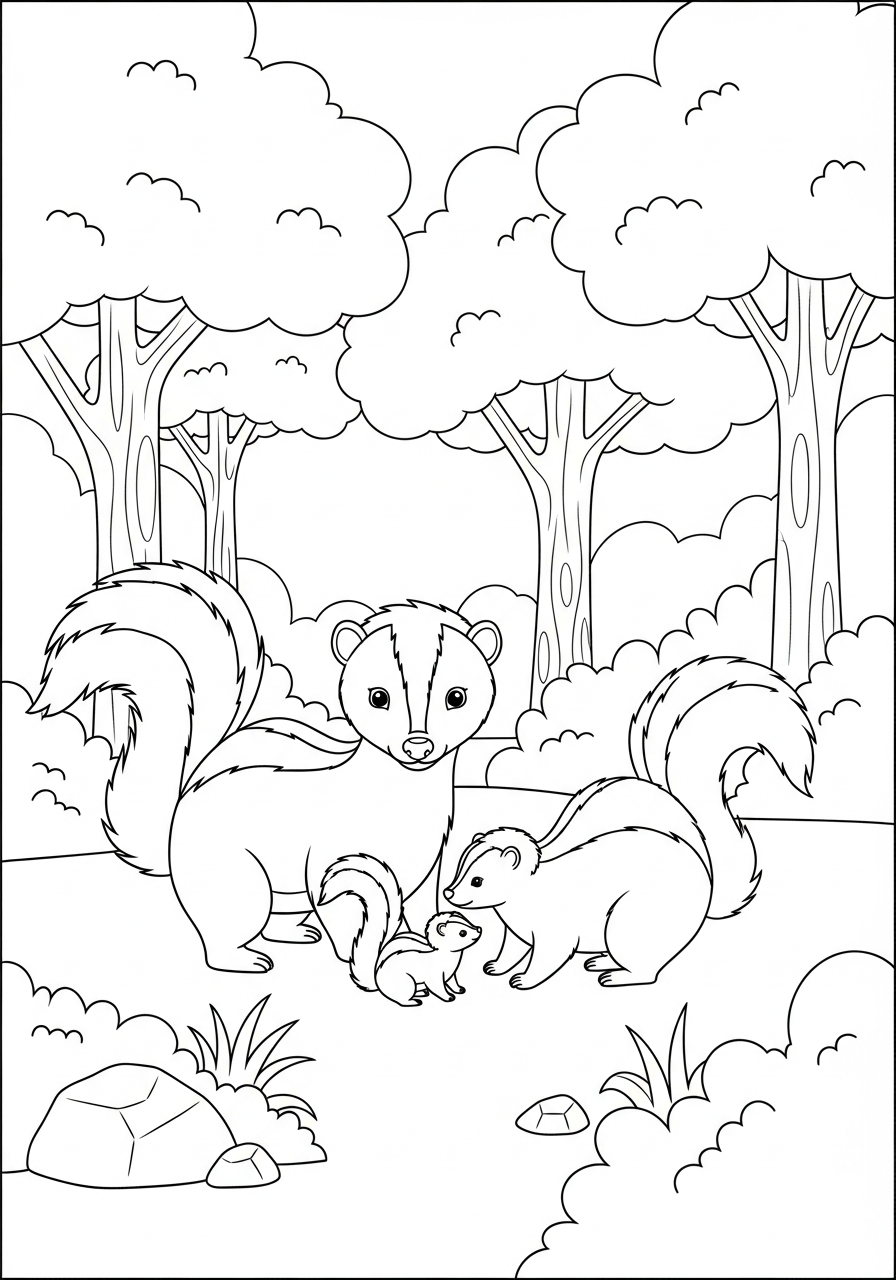 old-fashioned Skunk coloring pages