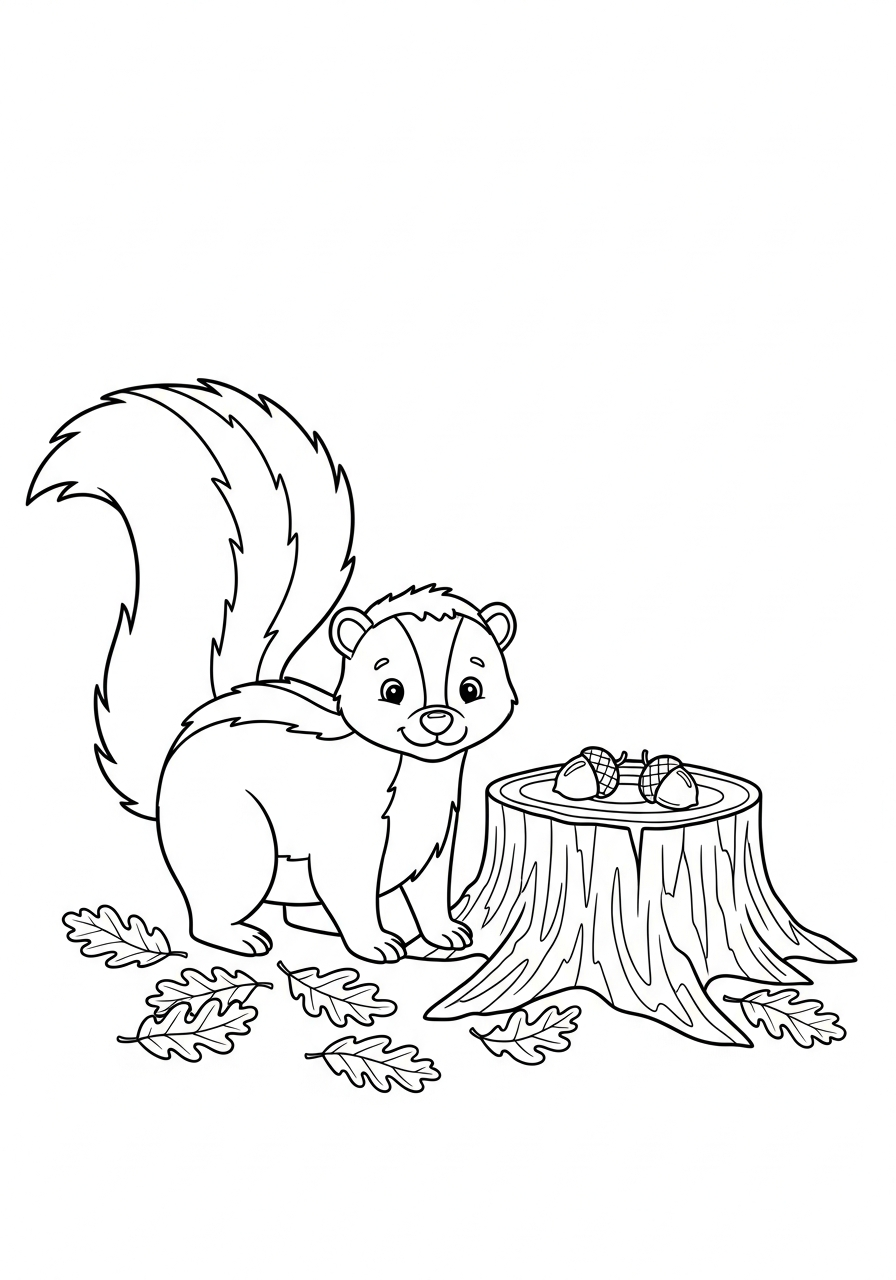 Skunk free coloring pages