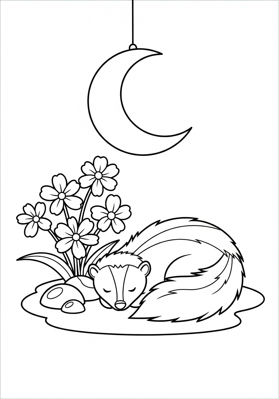 merry Skunk coloring pages