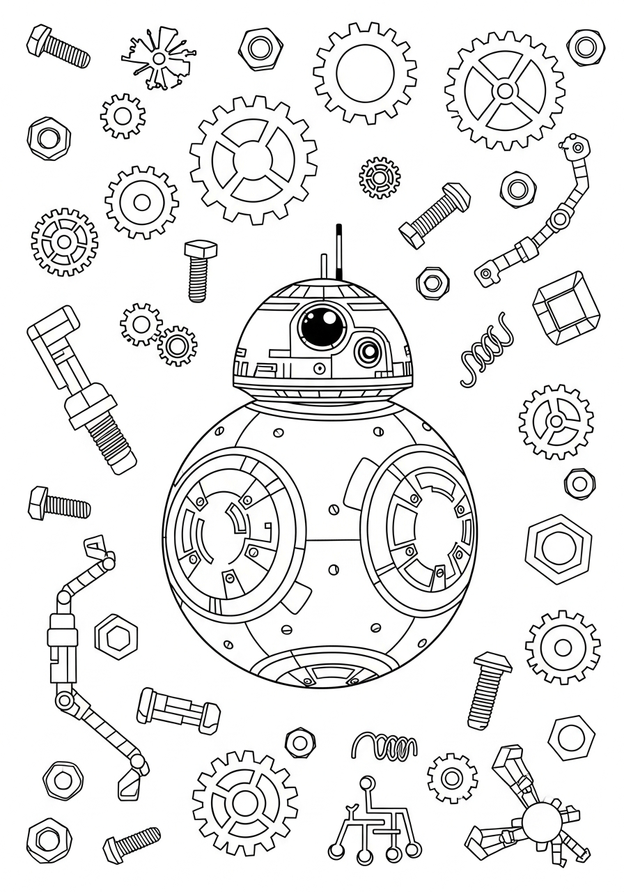 free printable BB 8 coloring pages 1