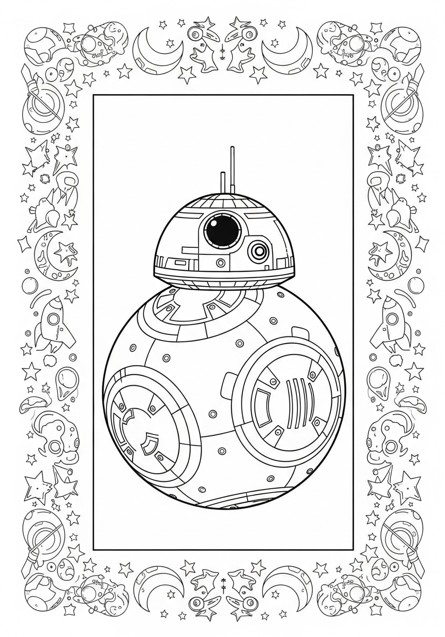 adult BB 8 coloring pages