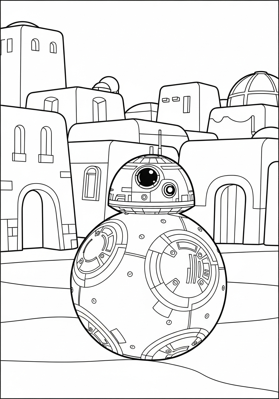 free adult BB 8 coloring pages