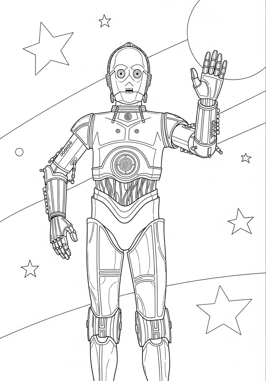 Desenhos para colorir do C-3PO 2 Desenhos para colorir do C-3PO para crianças