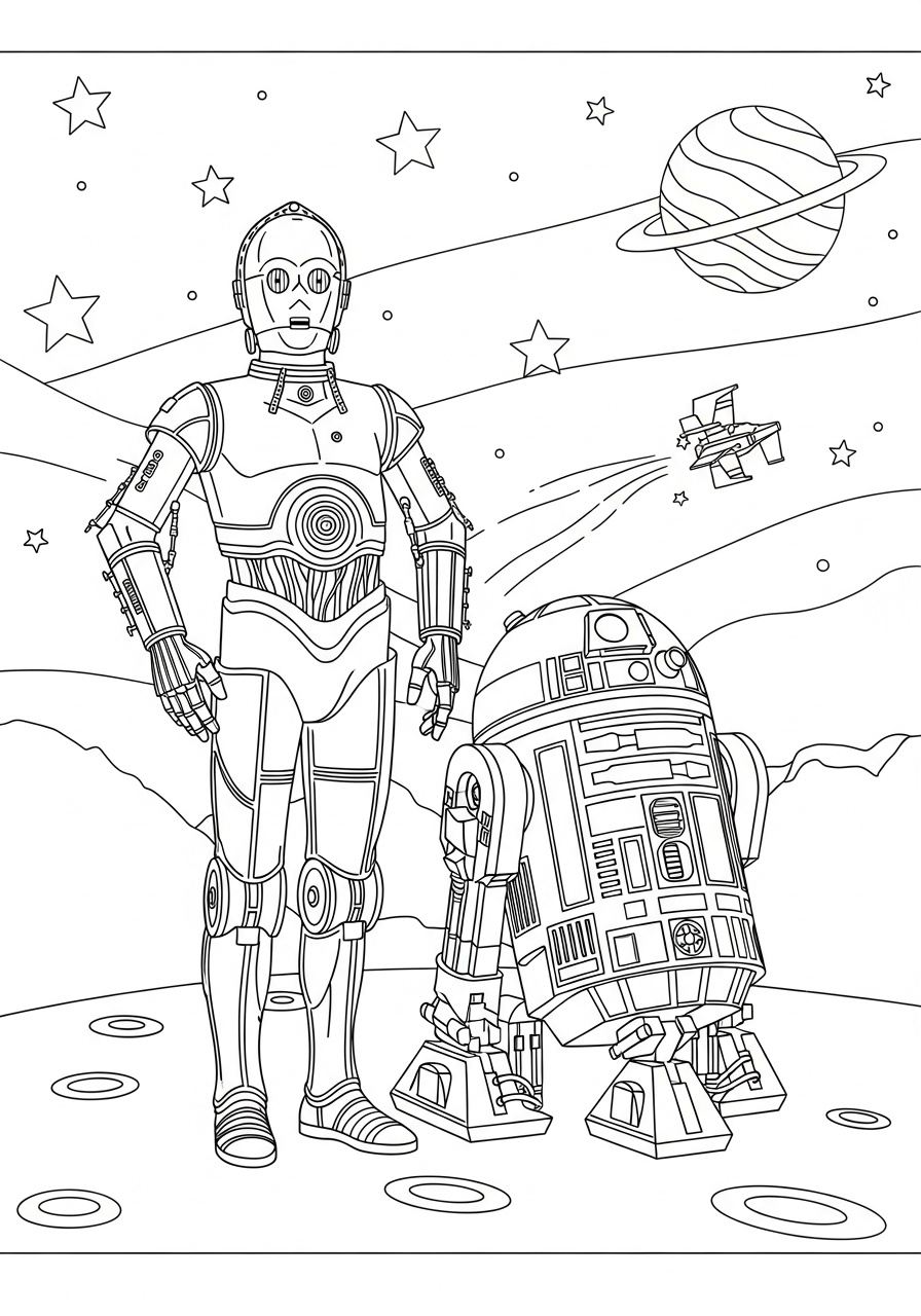 Desenhos para colorir do C-3PO 11 Desenhos para colorir imprimíveis do C-3PO