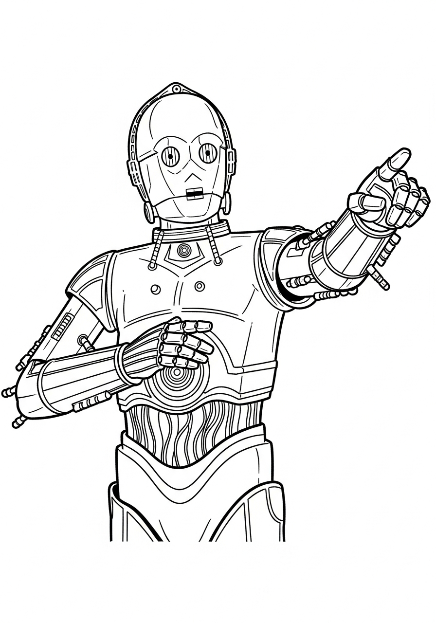 Desenhos para colorir do C-3PO 13 Desenhos para colorir do C-3PO grátis em PDF