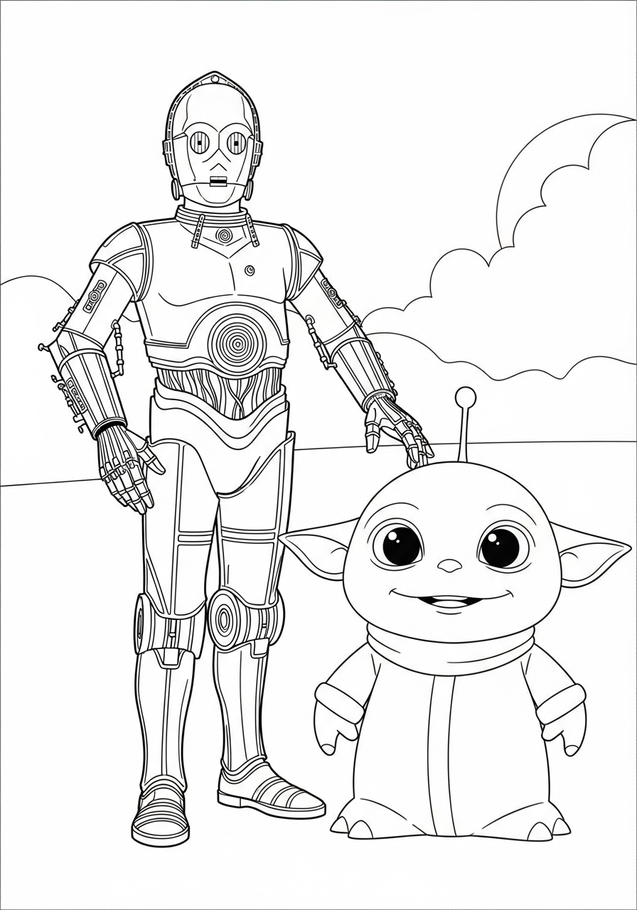Desenhos para colorir do C-3PO 15 Desenhos para colorir com o tema C-3PO 1
