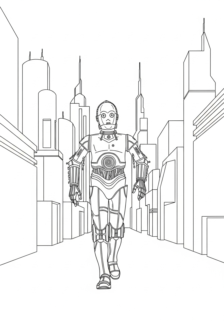 Desenhos para colorir do C-3PO 16 Desenhos para colorir imprimíveis do C-3PO