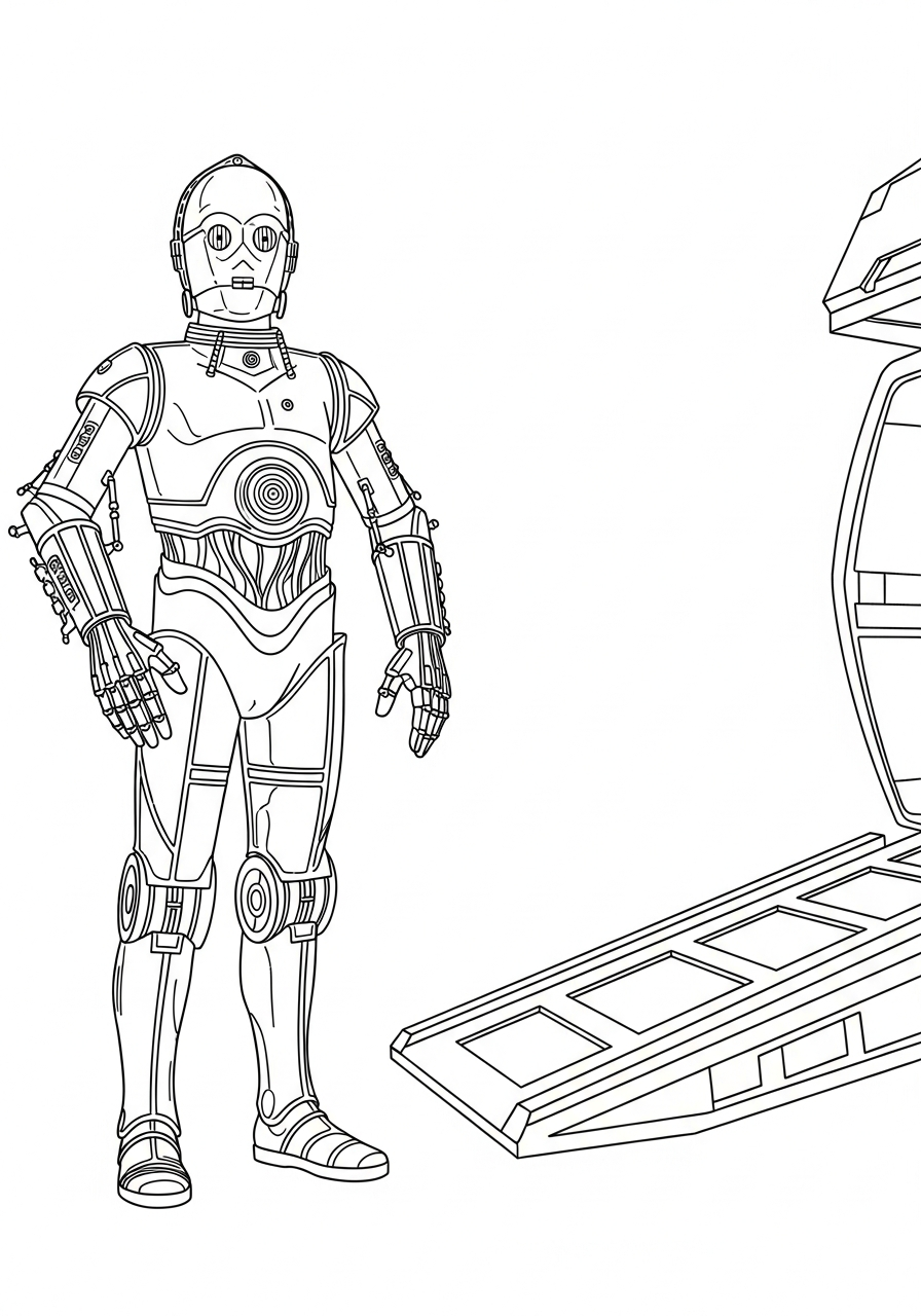 Desenhos para colorir do C-3PO 17 Desenhos para colorir do C-3PO para imprimir