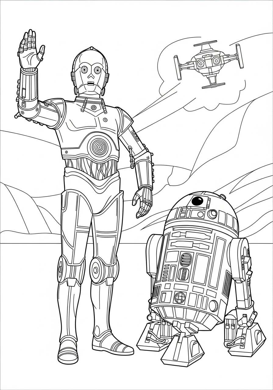 Desenhos para colorir do C-3PO 19 Desenhos para colorir gratuitas para adultos do C-3PO