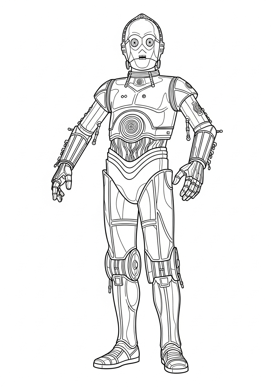 Desenhos para colorir do C-3PO 20 Desenhos para colorir gratuitas do C-3PO