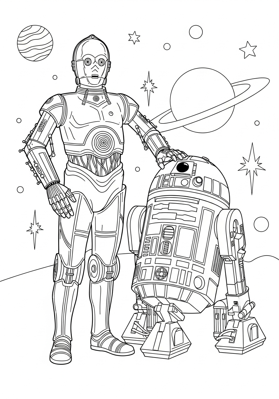 Desenhos para colorir do C-3PO 4 Desenhos para colorir para adultos C 3PO
