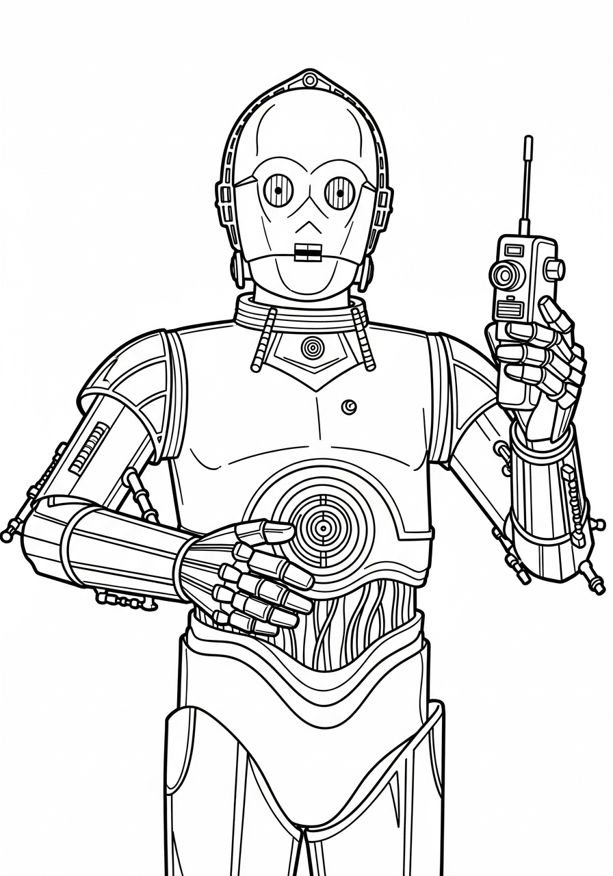 Desenhos para colorir do C-3PO 5 Desenhos para colorir imprimíveis do C-3PO
