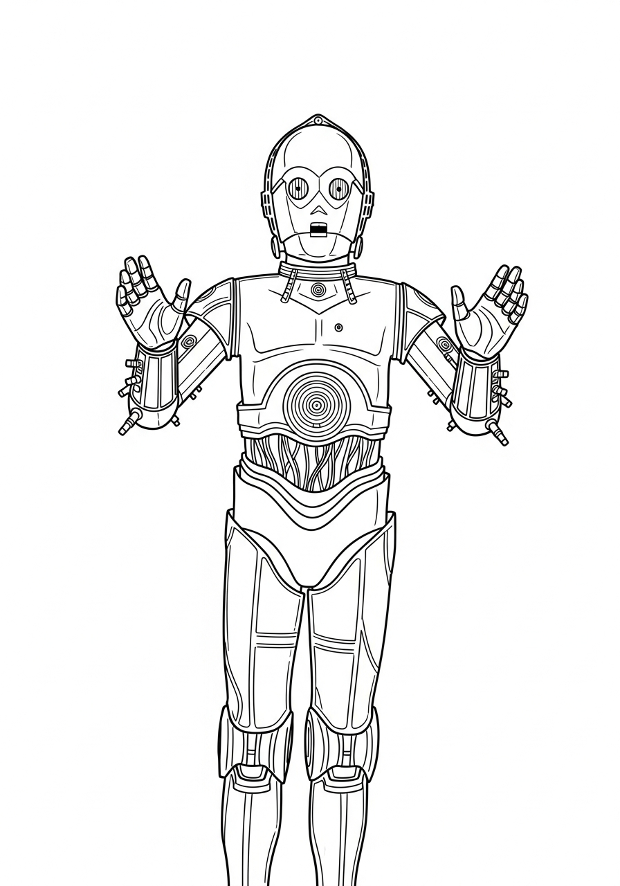 Desenhos para colorir do C-3PO 6 Desenhos para colorir do C-3PO para imprimir