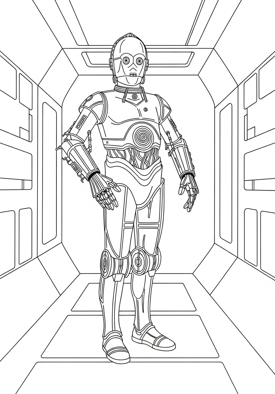 Desenhos para colorir do C-3PO 7 Desenhos para colorir imprimíveis do C-3PO 1