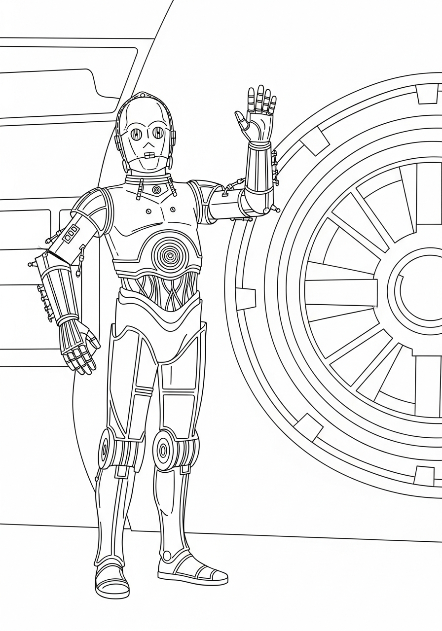 Desenhos para colorir do C-3PO 8 Desenhos para colorir fáceis do C-3PO