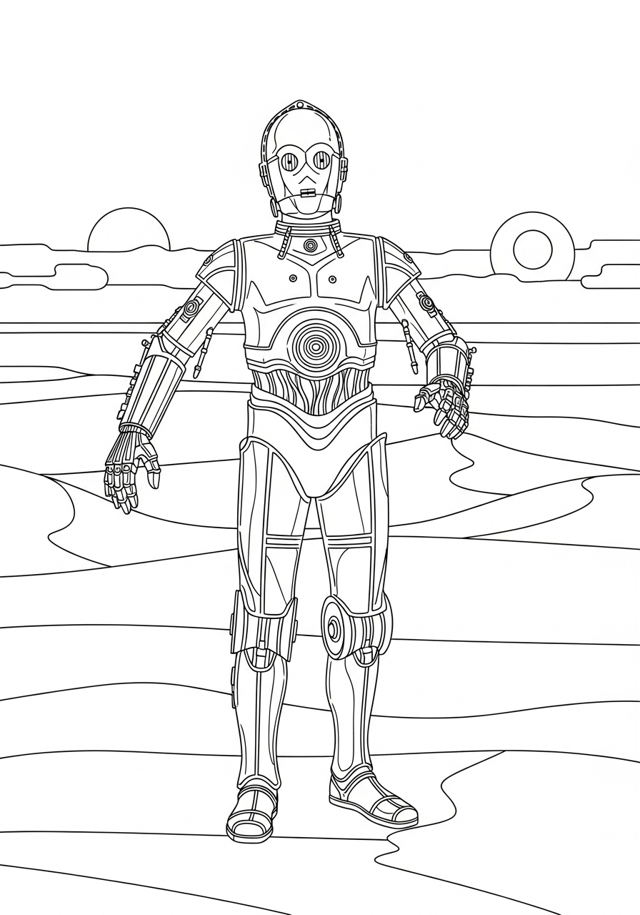 Desenhos para colorir do C-3PO 10 Desenhos divertidas para colorir do C-3PO