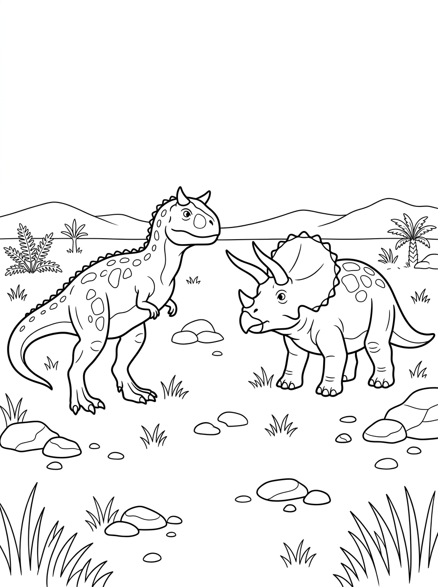 free printable Carnotaurus coloring pages