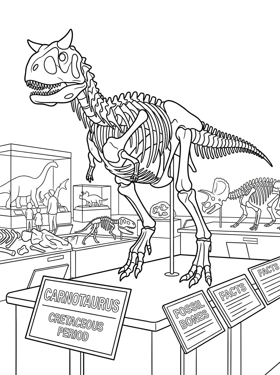free Carnotaurus tree coloring pages